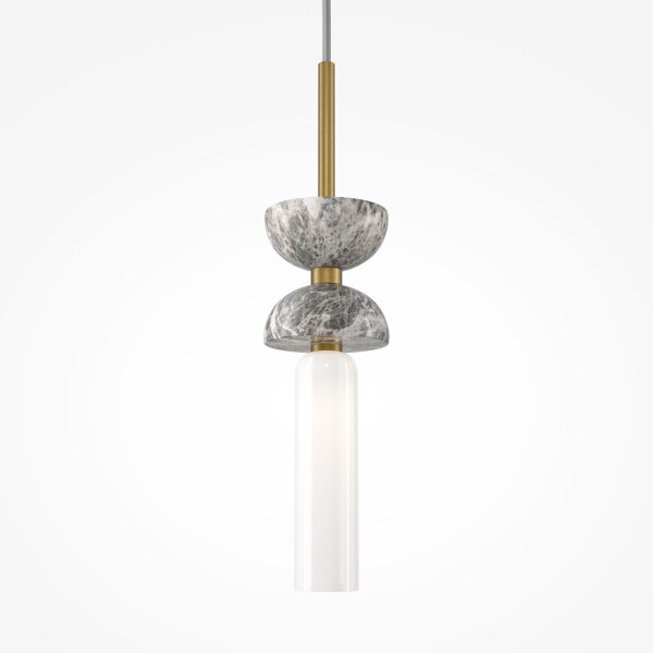 Hängeleuchte Glas Metall G9 rund D: 10 cm Modern
