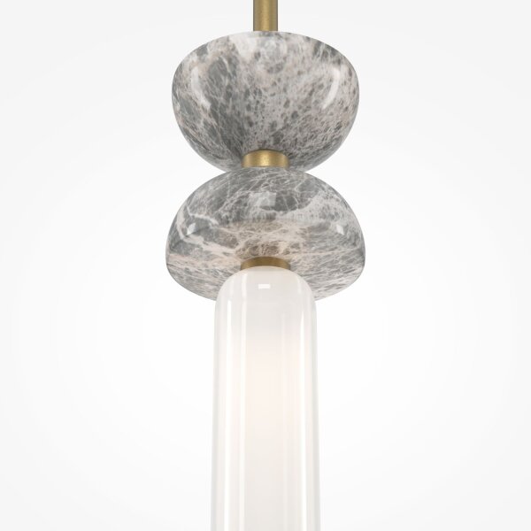 Hängeleuchte Glas Metall G9 rund D: 10 cm Modern