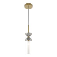 Hängeleuchte Glas Metall G9 rund D: 10 cm Modern