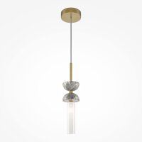 Hängeleuchte Glas Metall G9 rund D: 10 cm Modern