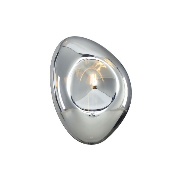 Wandlampe Metall Glas 27,5 cm hoch Chrom glänzend E14