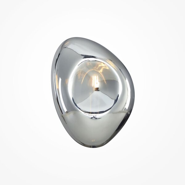 Wandlampe Metall Glas 27,5 cm hoch Chrom glänzend E14