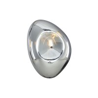 Wandlampe Metall Glas 27,5 cm hoch Chrom gl&auml;nzend E14
