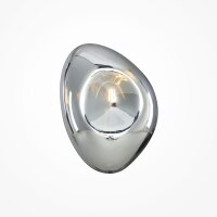 Wandlampe Metall Glas 27,5 cm hoch Chrom glänzend E14