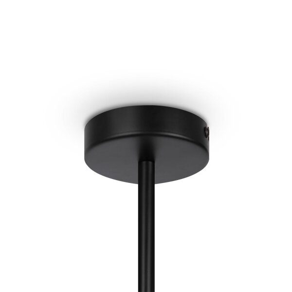 Kronleuchter Metall Glas E14 90,6 cm breit Schwarz Weiß