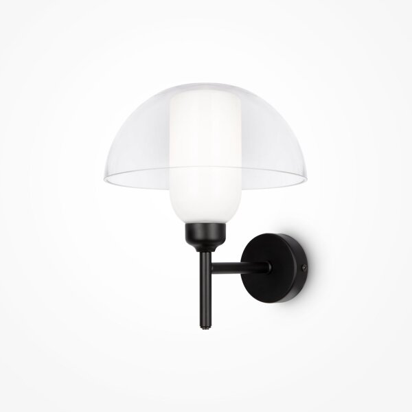 Wandlampe Metall Glas 24,4 cm hoch Schwarz Weiß E14