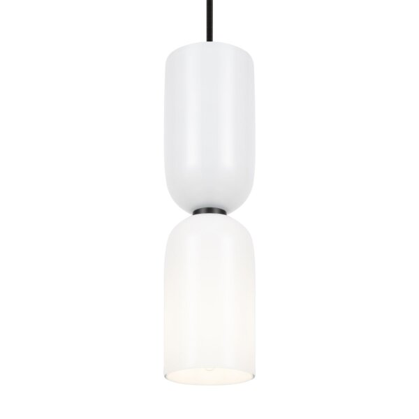 Pendelleuchte Metall Glas rund D: 8 cm H: max. 232 cm