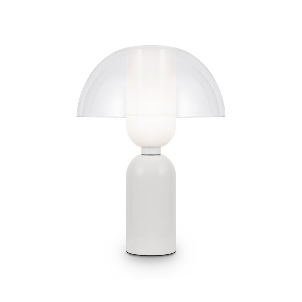 Tischlampe Keramik Glas Ø 30 cm 42,5 cm hoch Weiß E14