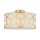 Deckenlampe Stoff Metall E27 D: 43 cm in Gold Natur
