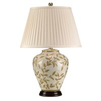 Tischlampe Stoff in Braun Gold 66cm Nachttisch