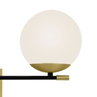 Wandlampe Metall Glas 44 cm breit in Gold Weiß Schwarz