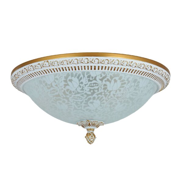 Deckenlampe Metall Glas E27 rund D: 35 cm 3-flammig