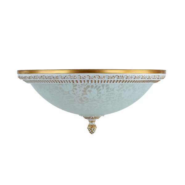 Deckenlampe Metall Glas E27 rund D: 35 cm 3-flammig