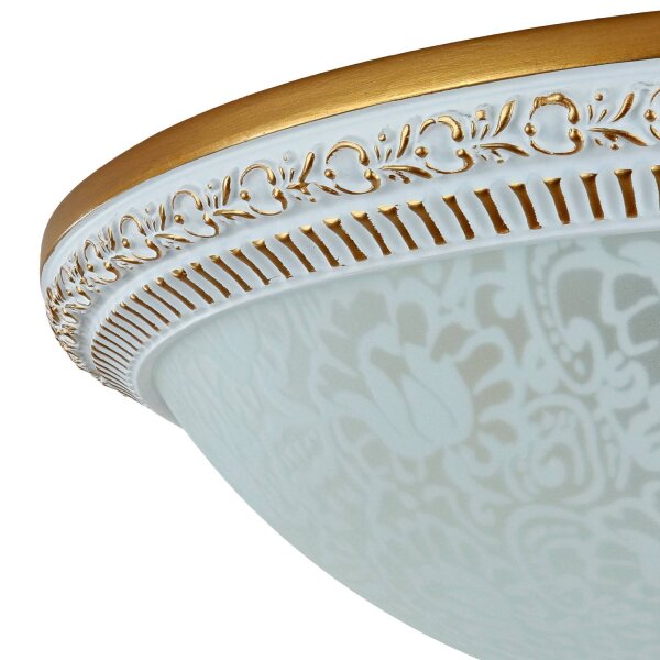 Deckenlampe Metall Glas E27 rund D: 35 cm 3-flammig