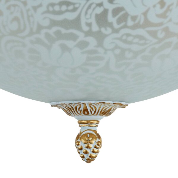 Deckenlampe Metall Glas E27 rund D: 35 cm 3-flammig
