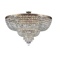 Deckenleuchte Metall rund D: 80 cm in Gold antik E27