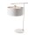Wohnliche Tischlampe Wei&szlig; Silber blendarm Schlafzimmer