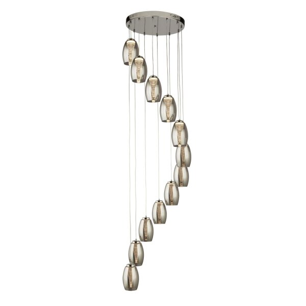 LED Hängelampe Chrom Rauchgrau 3000 K 1705 lm Metall