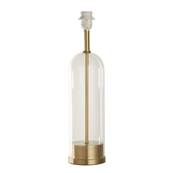 Support pour lampe de table verre E27 H : 51 cm en laiton transparent