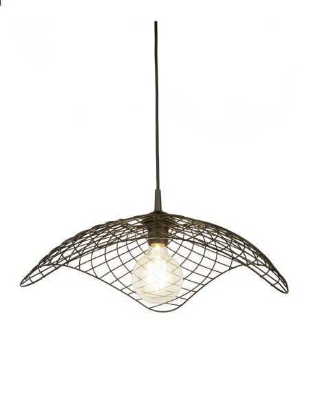 Pendelleuchte Metall Schwarz Ø 53 cm Draht Schirm