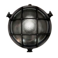 Wandlampe au&szlig;en Messing massiv Glas E14 IP64 D: 18 cm rund
