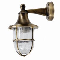 Wandlampe au&szlig;en Messing Glas E27 IP64 27 cm hoch in...