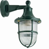 Au&szlig;enlampe Wand Echt-Messing Glas H: 27 cm IP64...