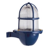 Au&szlig;enwandlampe Messing Glas E27 IP64 H: 18 cm klein Blau