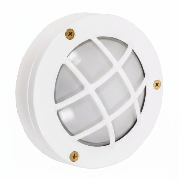 Applique extérieure Blanc laiton massif D : 14 cm rond IP64