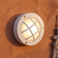 Au&szlig;enwandleuchte Wei&szlig; Messing massiv D: 14 cm rund IP64