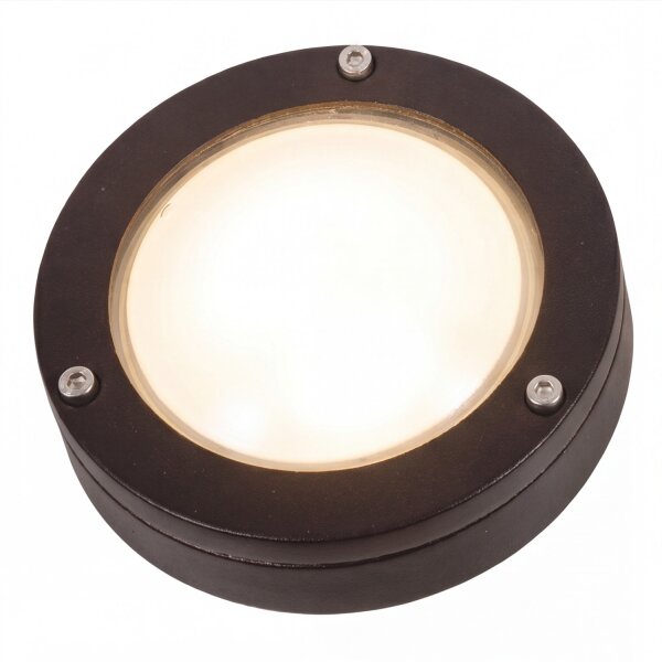 Wandlampe außen Maritim Messing G9 Ø 14 cm IP64 Schwarz