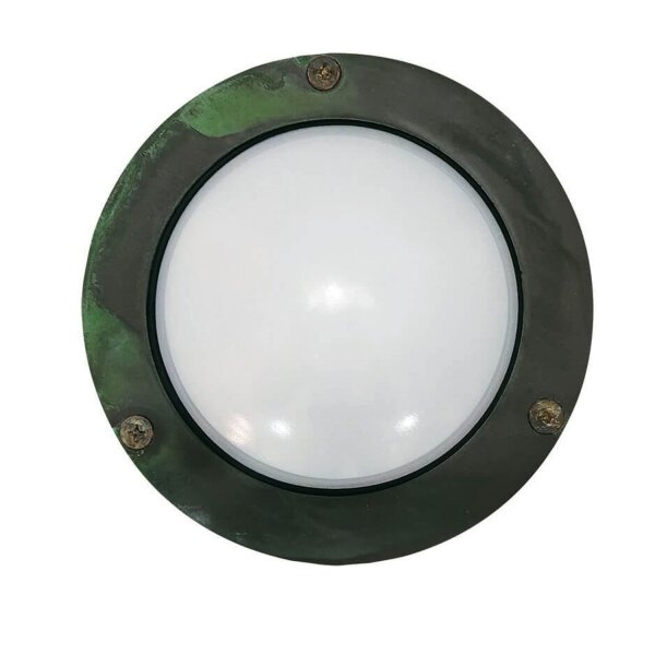 Wandleuchte außen Messing Glas G9 IP64 D: 14 cm rund
