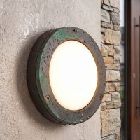 Wandleuchte au&szlig;en Messing Glas G9 IP64 D: 14 cm rund