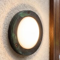 Applique ext&eacute;rieure ronde laiton verre &Oslash; 14...