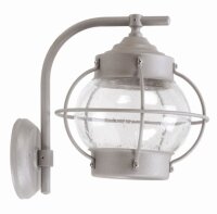 Au&szlig;enlampe Wand Grau Messing Glas E27 IP23 22 cm hoch