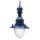 Suspension ext&eacute;rieure verre laiton massif E27 IP43 bleu