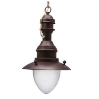 Au&szlig;enleuchte Glas Messing massiv E27 IP43 D: 20 cm Maritim