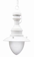 Pendelleuchte au&szlig;en Wei&szlig; E27 Messing Glas IP43 D: 20 cm