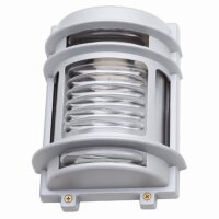 Wandlampe au&szlig;en Messing massiv Glas H: 22 cm IP64 Grau