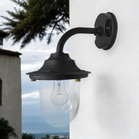 Wandlampe außen Messing Glas E27 IP64 30 cm hoch