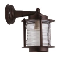 Au&szlig;enwandleuchte Glas Echt-Messing E27 IP23 H: 24 cm