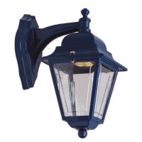 Wandlampe außen Messing E27 IP43 H: 26 cm Blau...