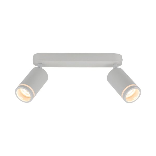 Plafonnier blanc métal 43,5cm orientable 2 flammes GU10