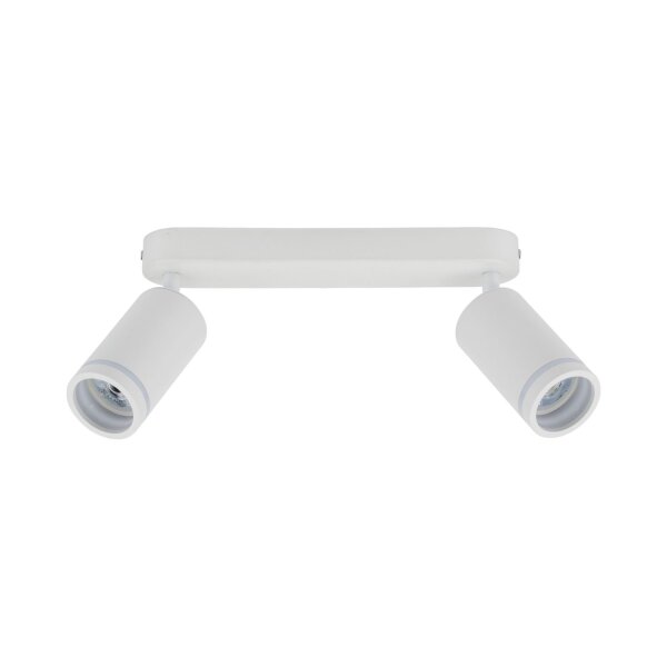 Plafonnier blanc métal 43,5cm orientable 2 flammes GU10