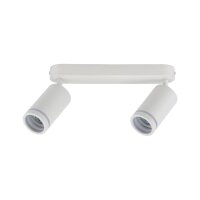 Plafonnier blanc métal 43,5cm orientable 2 flammes...