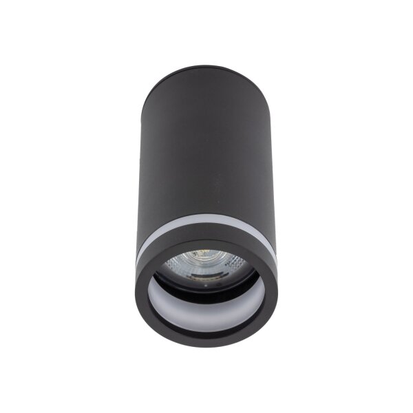 Deckenspot Metall Ø 5,5 cm H: 11 cm klein rund Schwarz GU10