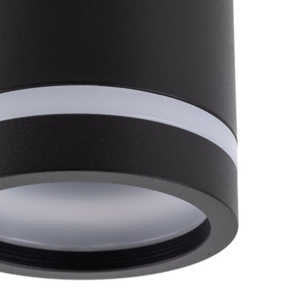 Deckenspot Metall Ø 5,5 cm H: 11 cm klein rund Schwarz GU10
