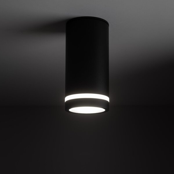 Deckenspot Metall Ø 5,5 cm H: 11 cm klein rund Schwarz GU10