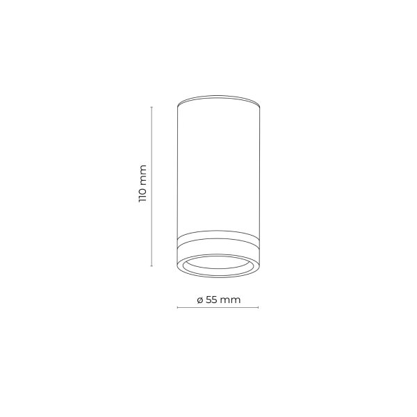 Deckenspot Metall Ø 5,5 cm H: 11 cm klein rund Schwarz GU10