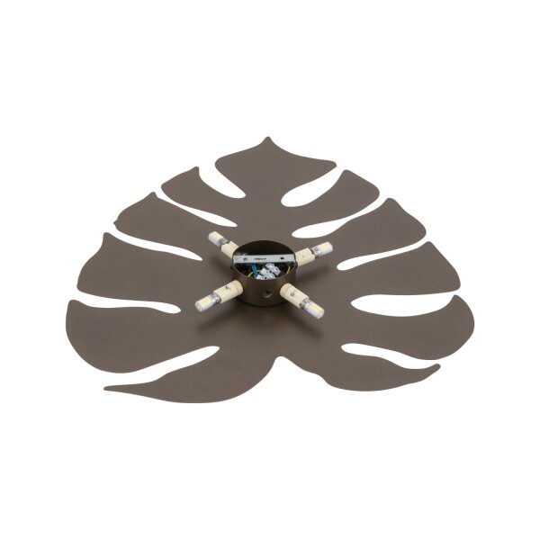 Indirekte Wandleuchte Metall Braun H: 54 cm 3x G9 Blatt